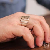 Konstantinapol Tasarım Kare Otantik Yüzük thumbnail 3