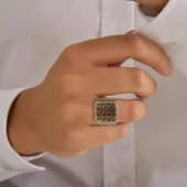 Konstantinapol Tasarım Kare Otantik Yüzük thumbnail 1