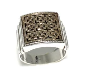 Konstantinapol Tasarım Kare Otantik Yüzük thumbnail 5