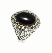 925 Ayar Gümüş Bronz Konstantinapol Tasarım Oniks Taşlı Yüzük thumbnail 3