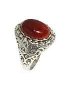 925 Ayar Gümüş Bronz Konstantinapol Tasarım Akik Taşlı Yüzük thumbnail 1