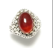 925 Ayar Gümüş Bronz Konstantinapol Tasarım Akik Taşlı Yüzük thumbnail 3