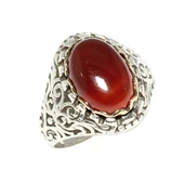 925 Ayar Gümüş Bronz Konstantinapol Tasarım Akik Taşlı Yüzük thumbnail 2