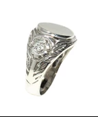 925 Ayar Gümüş Çiçek Kenarlı Yuvarlak Ayna Yüzük thumbnail 2