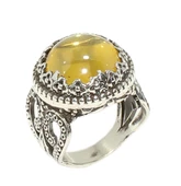 925 Ayar Gümüş Topaz Taşlı Tasarım Yüzük thumbnail 2