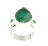 925 Ayar Gümüş Zümrüt Taşlı Yüzük thumbnail 5