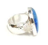 925 Ayar Gümüş Taç Ve Lapis Taşlı Yüzük thumbnail 4