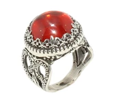 925 Ayar Gümüş Garnet Taşlı Tasarım Yüzük thumbnail 1