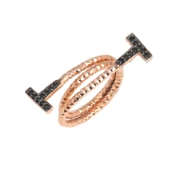 925 Ayar Gümüş Pirimitiv Dövmeli Yüzük thumbnail 2