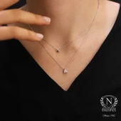 925 Ayar Gümüş İkili Üçgen Kolye thumbnail 1