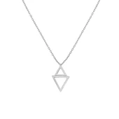 925 Ayar Gümüş Çift Üçgen Kolye thumbnail 2