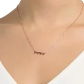 925 Ayar Gümüş Minik Üçgenler Kolye thumbnail 6
