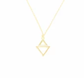 925 Ayar Gümüş Çift Üçgen Kolye thumbnail 5