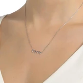 925 Ayar Gümüş Minik Üçgenler Kolye thumbnail 7