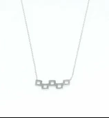 925 Ayar Gümüş Minik Kareler Kolye thumbnail 7