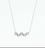 925 Ayar Gümüş Minik Kareler Kolye thumbnail 9