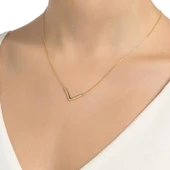 925 Ayar Gümüş V Kolye thumbnail 8