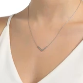925 Ayar Gümüş V Kolye thumbnail 1