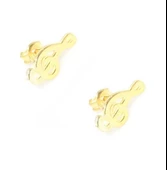 925 Ayar Gümüş Minik Sol Anahtarı Küpe thumbnail 6