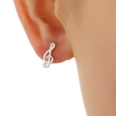 925 Ayar Gümüş Minik Sol Anahtarı Küpe thumbnail 1