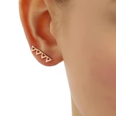 925 Ayar Gümüş Zikzak Earcuff Küpe thumbnail 2