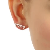 925 Ayar Gümüş Zikzak Earcuff Küpe thumbnail 3