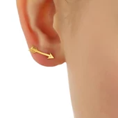 925 Ayar Gümüş Minik Ok Earcuff Küpe thumbnail 7