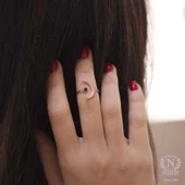 925 Ayar Gümüş Taşlı Ay Modeli Yüzük thumbnail 6