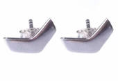 925 Ayar Gümüş Minik Chevron Küpe, Beyaz - 4
