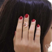 925 Ayar Gümüş Taşlı Ay Modeli Yüzük thumbnail 1