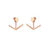 925 Ayar Gümüş V - Yıldız Ear jacket Küpe thumbnail 3