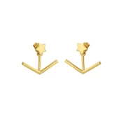 925 Ayar Gümüş V - Yıldız Ear jacket Küpe thumbnail 4