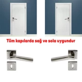 Nobel Meridyen Kare Rozetli Oda Kapı Kolu Sağa ve Sola Uygun Nikel Saten 1 Takım thumbnail 3