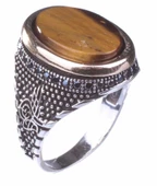 925 Ayar Gümüş Kaplangözü Taşlı Erkek Yüzük thumbnail 5