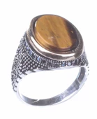 925 Ayar Gümüş Kaplangözü Taşlı Erkek Yüzük thumbnail 7