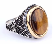 925 Ayar Gümüş Kaplangözü Taşlı Erkek Yüzük thumbnail 1