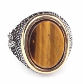 925 Ayar Gümüş Kaplangözü Taşlı Erkek Yüzük thumbnail 4