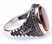 925 Ayar Gümüş Kaplangözü Taşlı Erkek Yüzük thumbnail 6