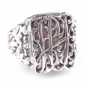 925 Ayar Gümüş Antik Tasarım Erkek Yüzük thumbnail 4