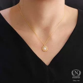 925 Ayar Gümüş Taşlı Büyük Kar Tanesi Kolye thumbnail 3