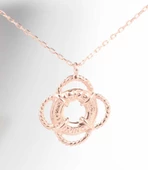 925 Ayar Gümüş Can Simidi Kolye, Pembe - 3