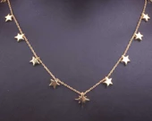 925 Ayar Gümüş Kutup Yıldızı & Yıldızlar Sıra Kolye thumbnail 7