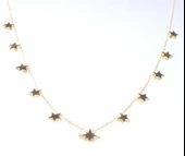 925 Ayar Gümüş Kutup Yıldızı & Yıldızlar Sıra Kolye thumbnail 5