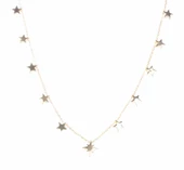 925 Ayar Gümüş Kutup Yıldızı & Yıldızlar Sıra Kolye thumbnail 6