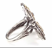 925 Ayar Gümüş Taşlı Kelebekli Antik Tasarım Yüzük thumbnail 4