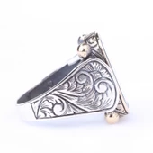 925 Ayar Gümüş ve Bronz Karışımı Oniks Taşlı Erkek Yüzük thumbnail 2