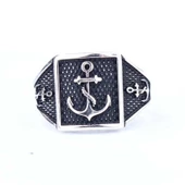 925 Ayar Gümüş Deniz Çapası Desenli Erkek Yüzük thumbnail 3