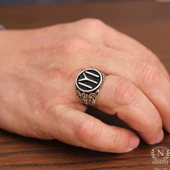 925 Ayar Gümüş KAYI Sembolü Erkek Yüzük thumbnail 1