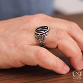 925 Ayar Gümüş KAYI Sembolü Erkek Yüzük thumbnail 7