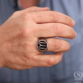 925 Ayar Gümüş KAYI Sembolü Erkek Yüzük thumbnail 2